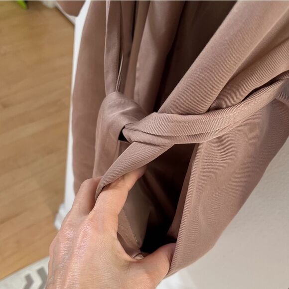 Pure Navy Waterfall Open Front Belted Trench Coat in Portobello Tan M NWOT - Picture 10 of 14